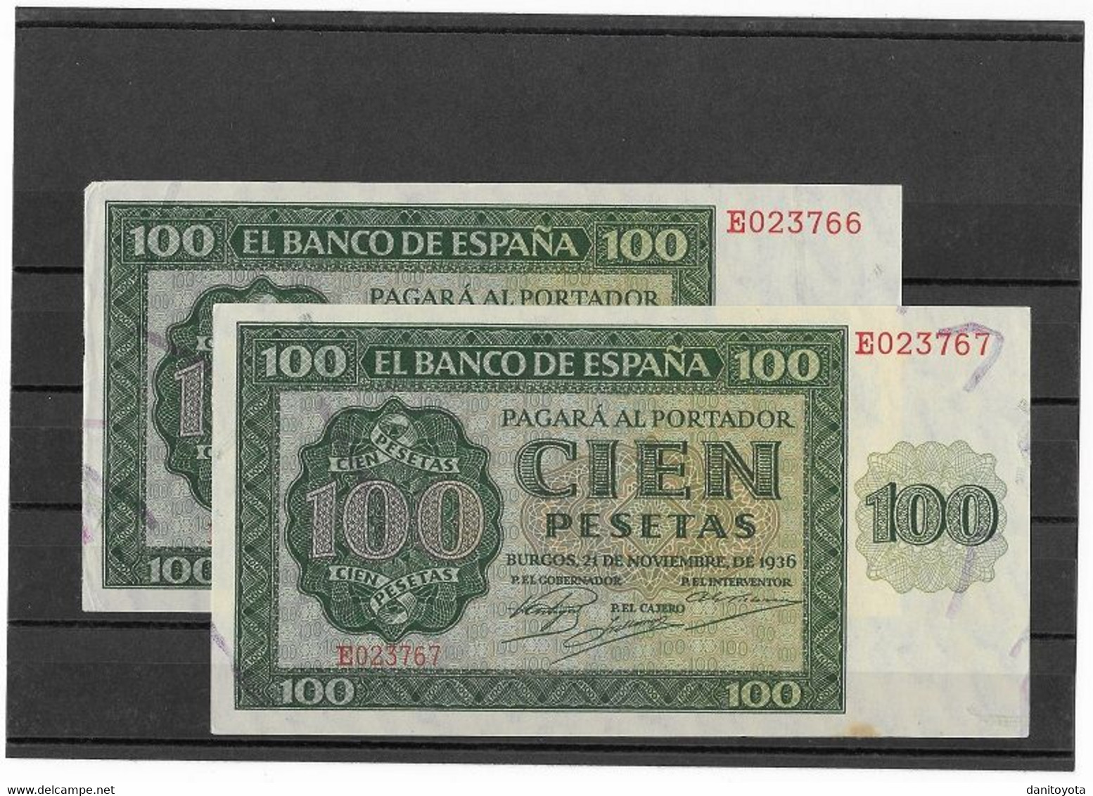 ESPAÑA. EDIFIL 421a 100 PTAS 21 NOVIEMBRE 1936 SERIE E CONSERVACIÓN EBC + - 100 Pesetas