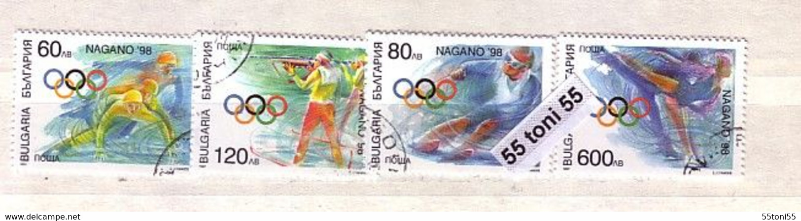 1997 Sport Winter Olympic Games, Nagano 4v.- Used/oblitere (O)  BULGARIA / Bulgarie - Winter 1998: Nagano