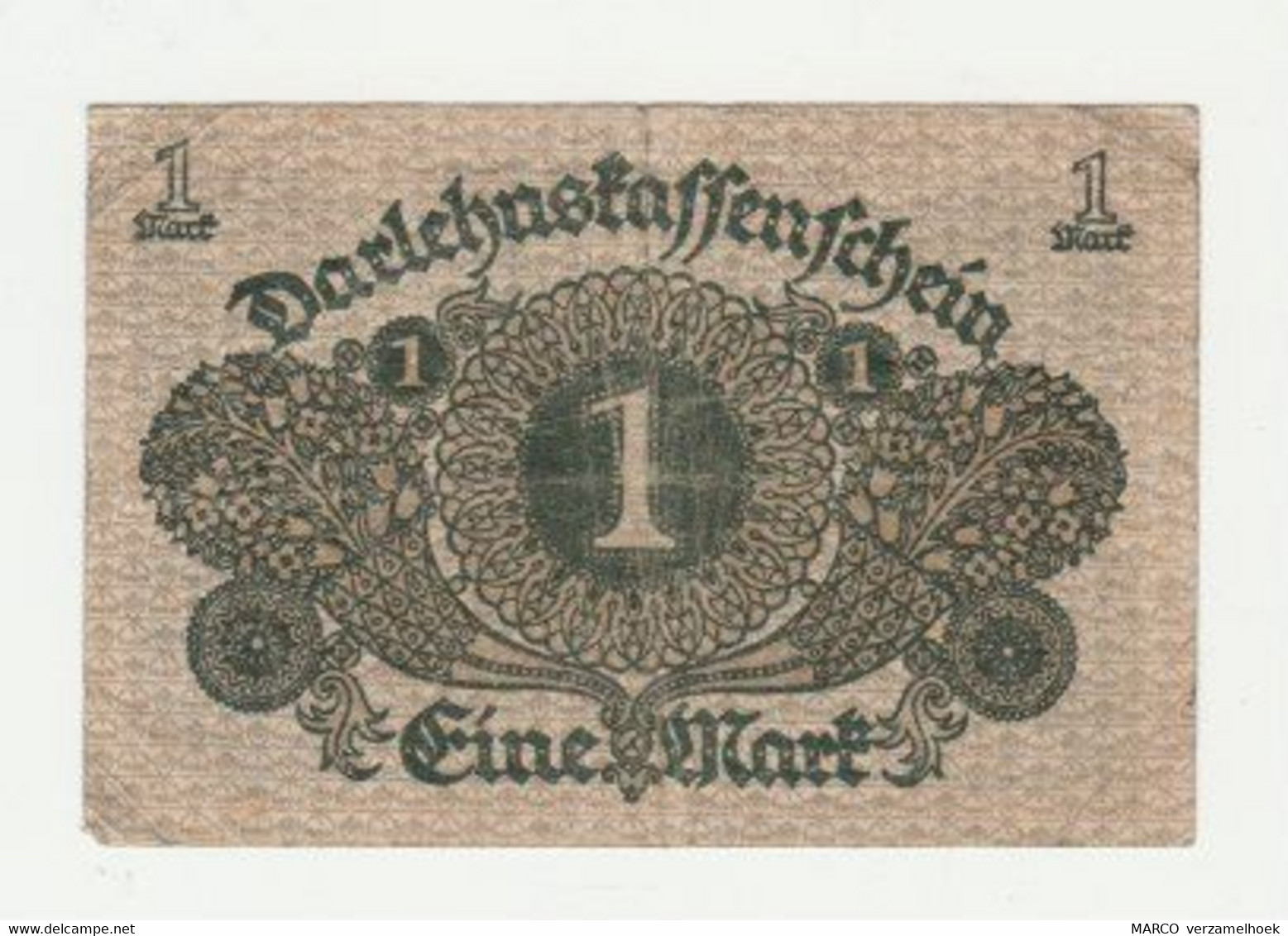 Used Reichsbanknote Darlehenkassenschein 1 Mark 1920 - 1 Mark