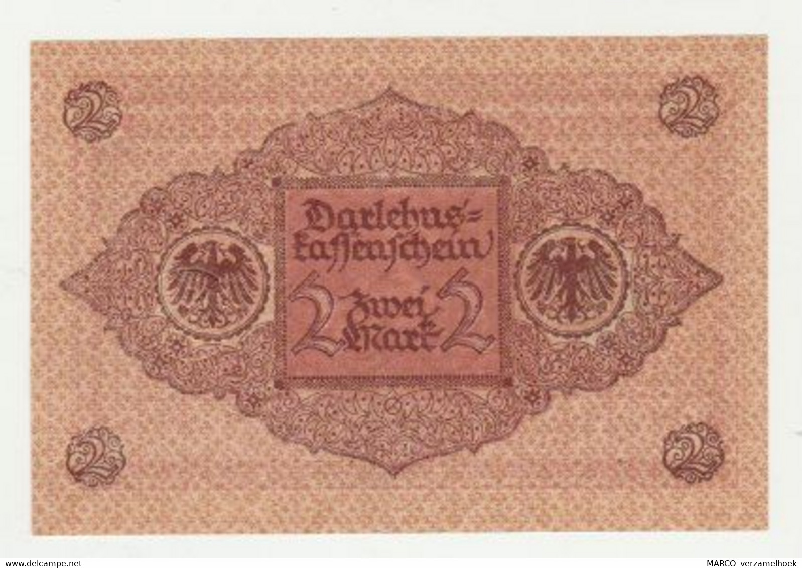 Reichsbanknote Darlehenkassenschein 2 Mark 1920 UNC - 2 Mark