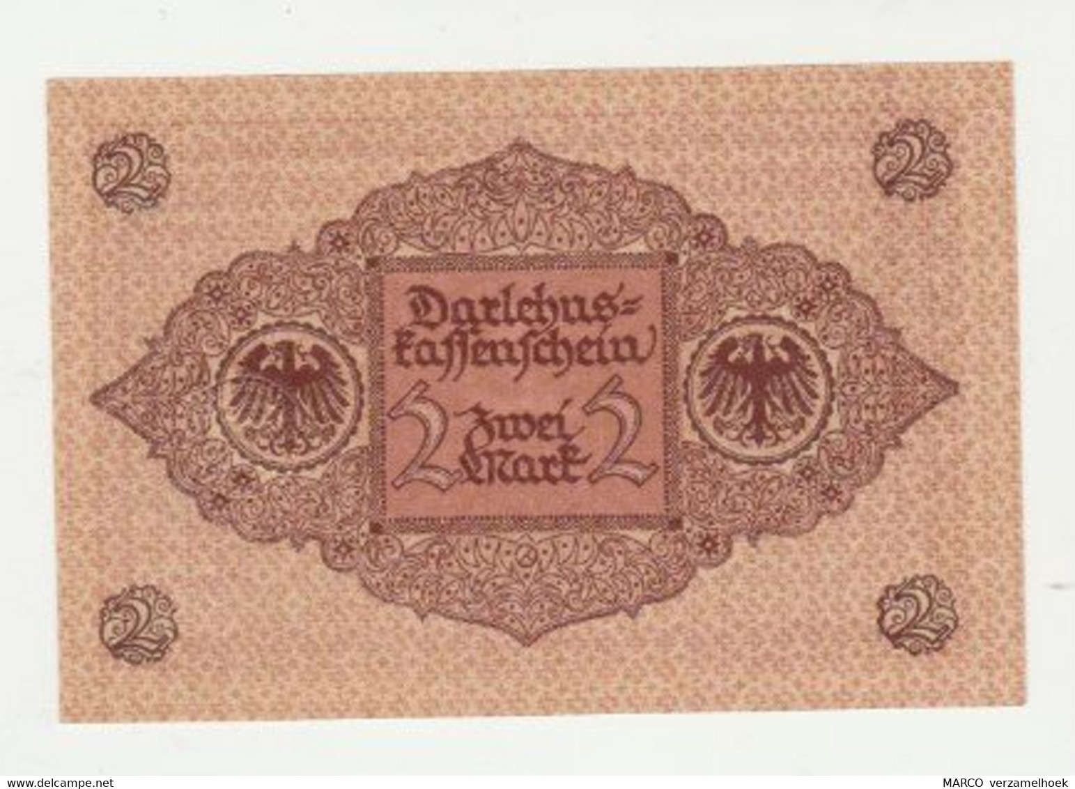 Reichsbanknote Darlehenkassenschein 2 Mark 1920 UNC - 2 Mark