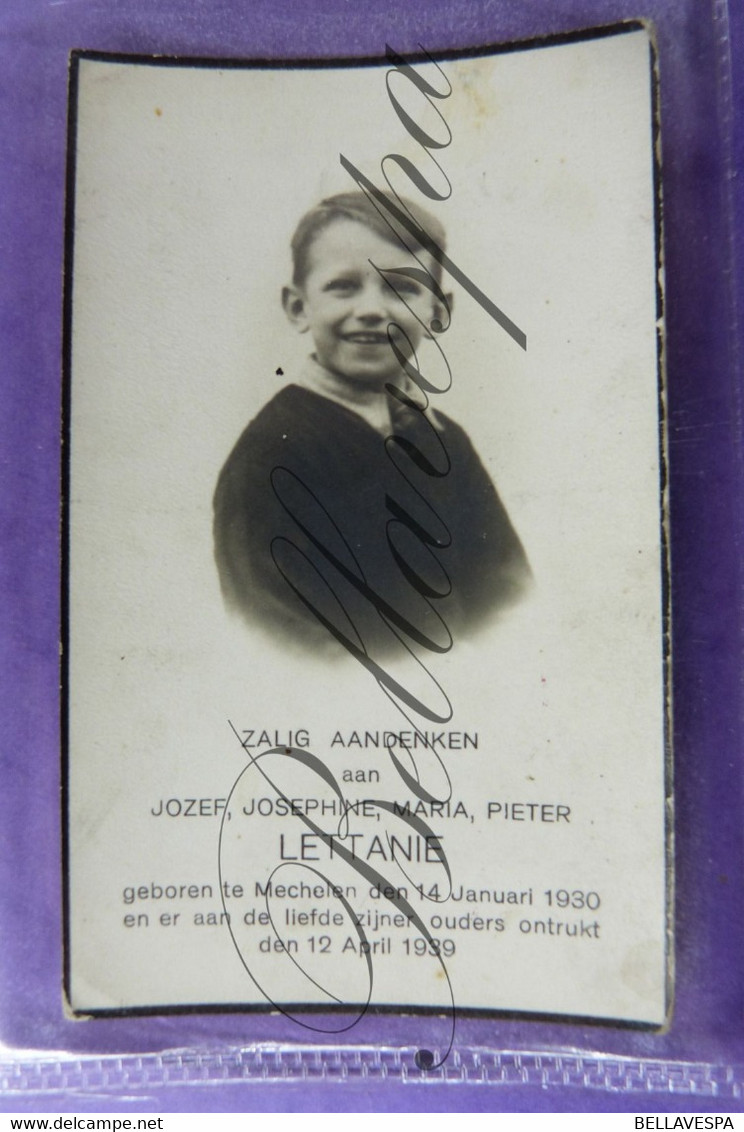 Bidprent Jozef LETTANIE Mechelen 1930 -1939 - Andachtsbilder