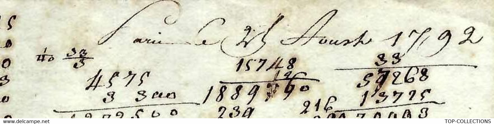 1792 de Paris  Vialle pour Stokar Stockar citoyen suisse négoce commerce  Nantes  V.HISTORIQUE SUR CE NOM