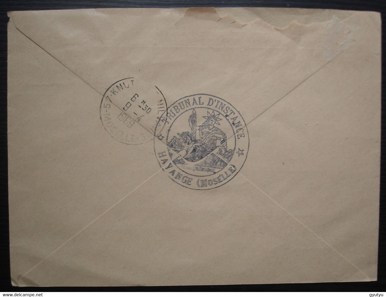 Hayange Moselle 1969 Lettre Recommandée Du Tribunal, Franchise Postale, Cachet Recto Verso, Voir Photos - 1961-....