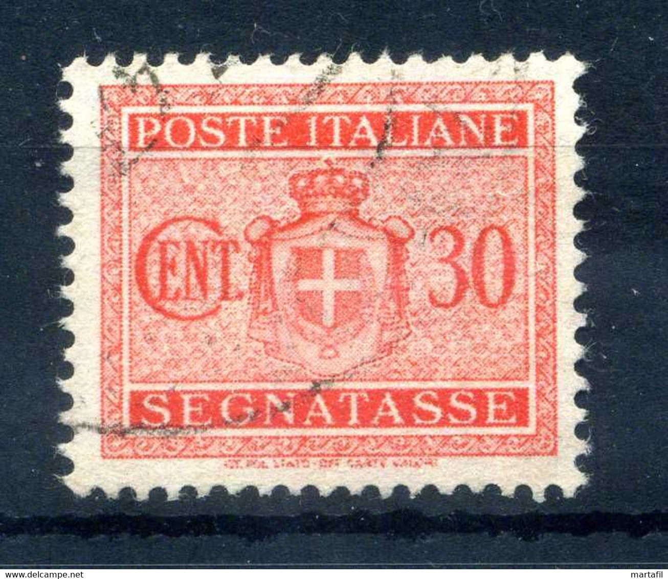 1945 LUOGOTENENZA TASSE N.88 USATO Filigrana Ruota - Segnatasse