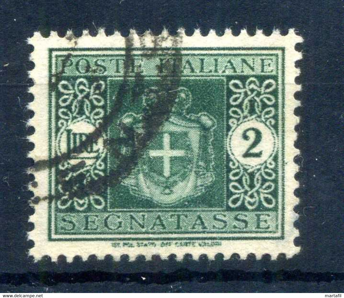 1945 LUOGOTENENZA TASSE N.93 USATO Filigrana Ruota - Segnatasse