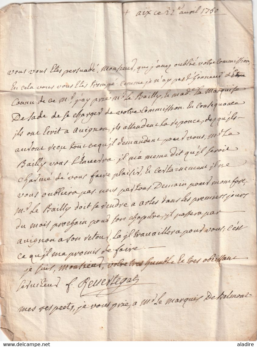 1750 - Marque Postale DAIX - 20 x 5 mm -  sur lettre pliée avec correspondance vers Grenoble, Isère - taxe 7