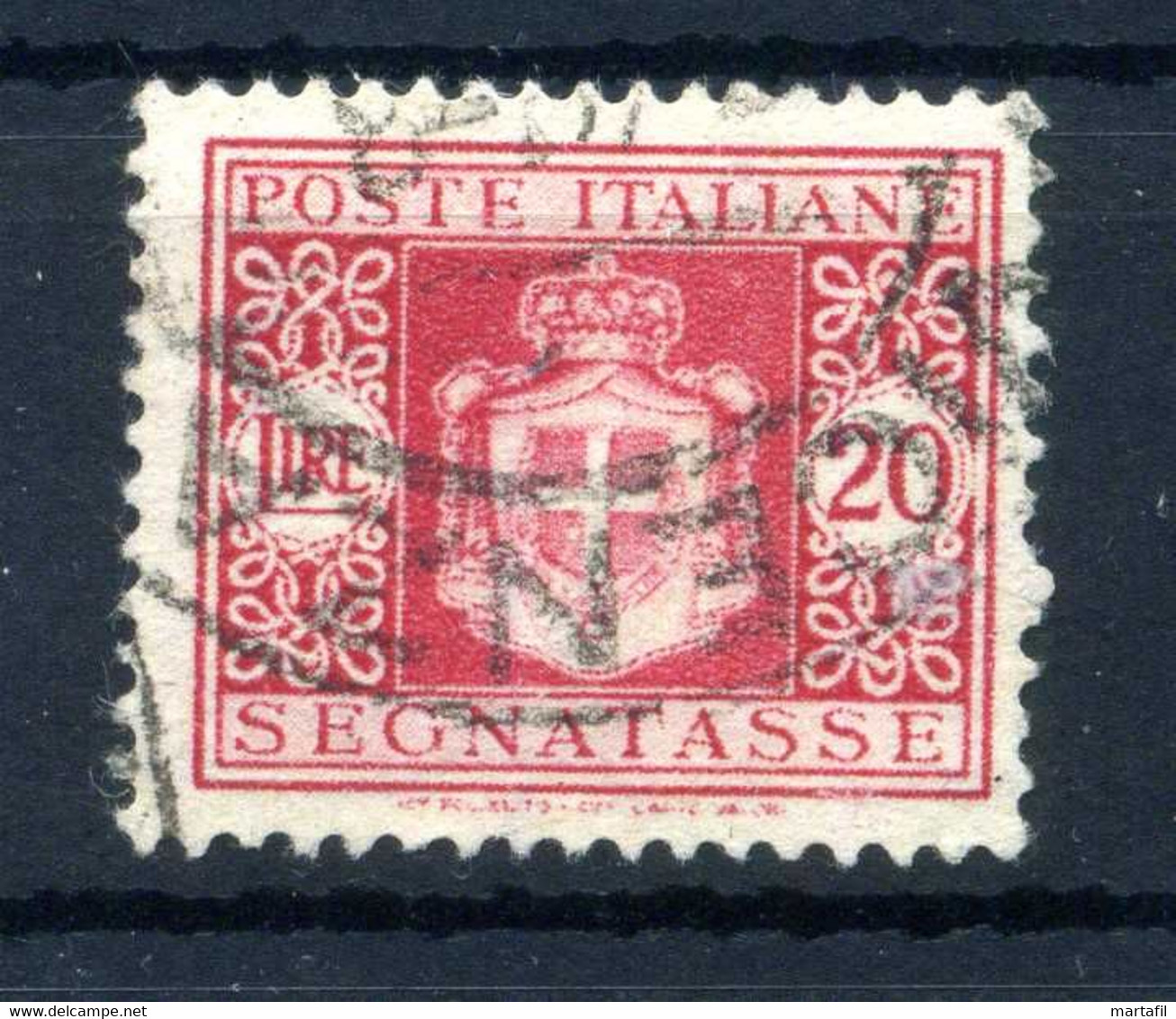 1945 LUOGOTENENZA TASSE N.96 USATO Filigrana Ruota - Segnatasse