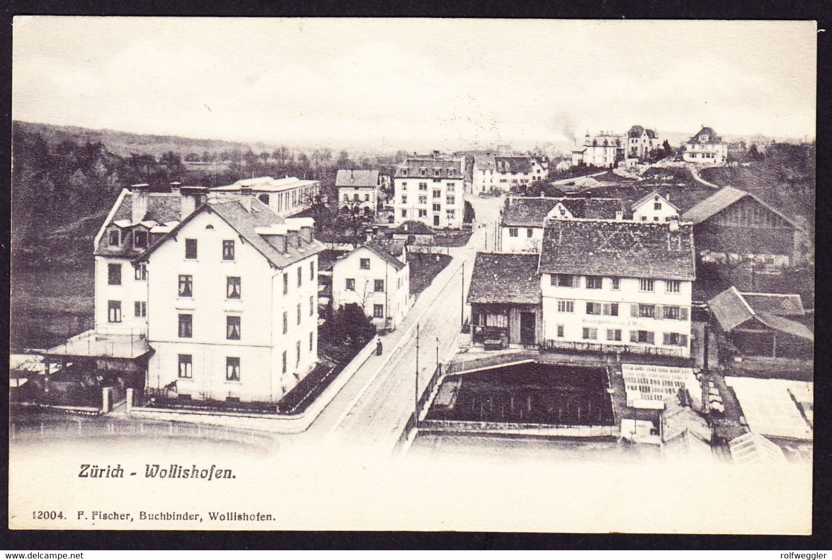 1905 Gelaufene AK Aus Wollishofen Nach Bülach. Bahnstempel Ambulant Nr. 26, Zürich 18 (WOLLISHOFEN) - Bülach