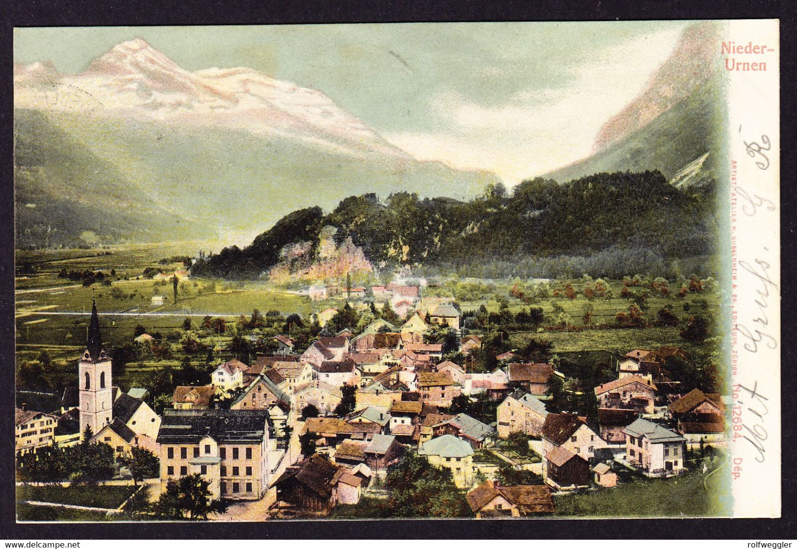 1905 Gelaufene AK, Koloriert Aus Niederurnen. Nach Bülach - Niederurnen