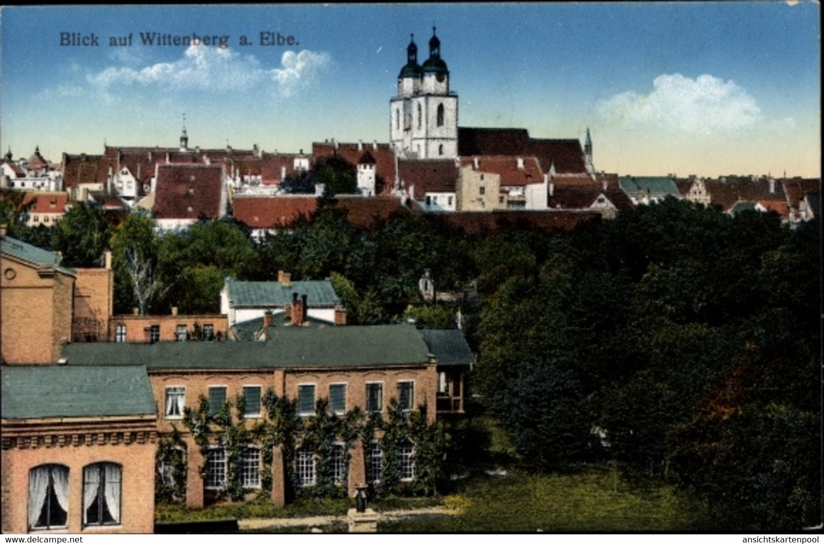 CPA Lutherstadt Wittenberg In Saxe Anhalt, Kirche, Panorama - Sonstige & Ohne Zuordnung