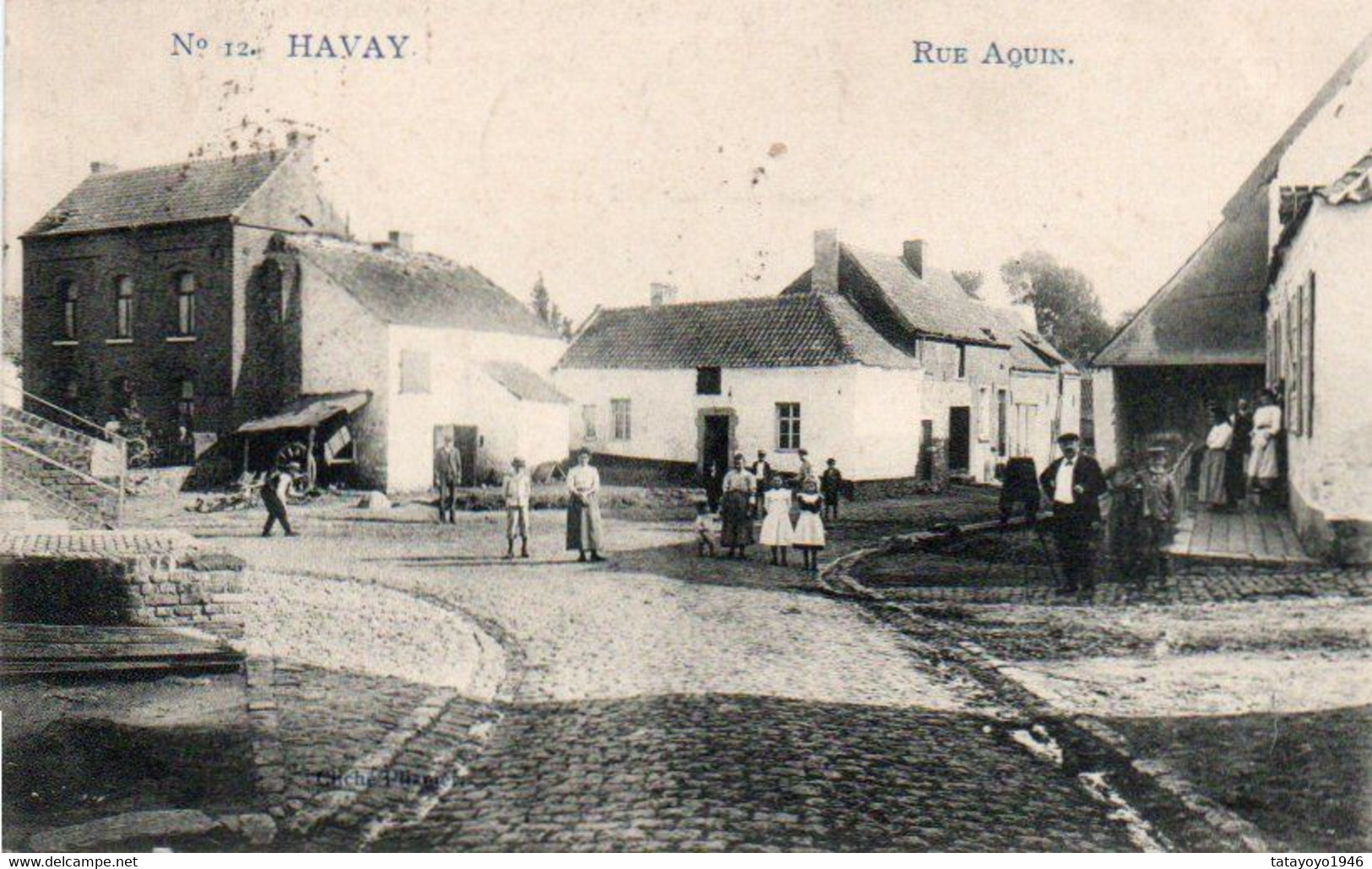 Havay Rue D'Aquin Super Animée Voyagé En 1910 - Quévy