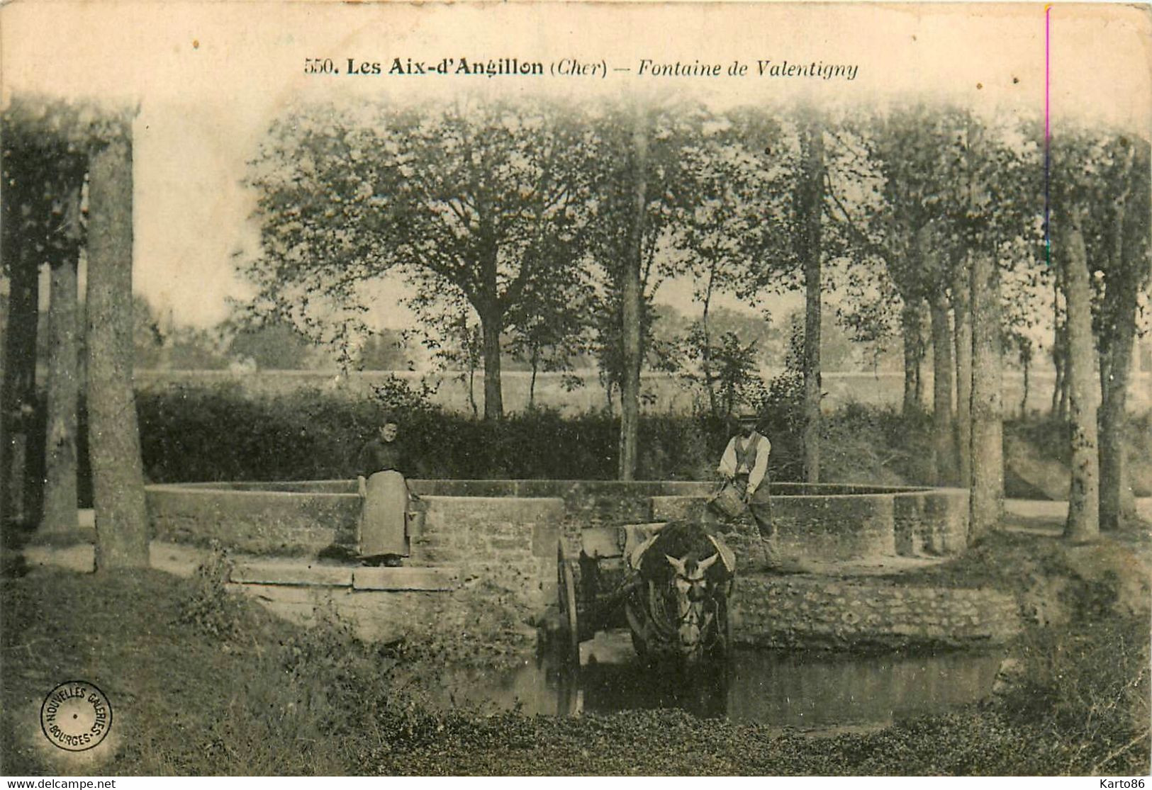 Les Aix D'angillon * La Fontaine De Valentigny * Abreuvoir Attelage - Les Aix-d'Angillon