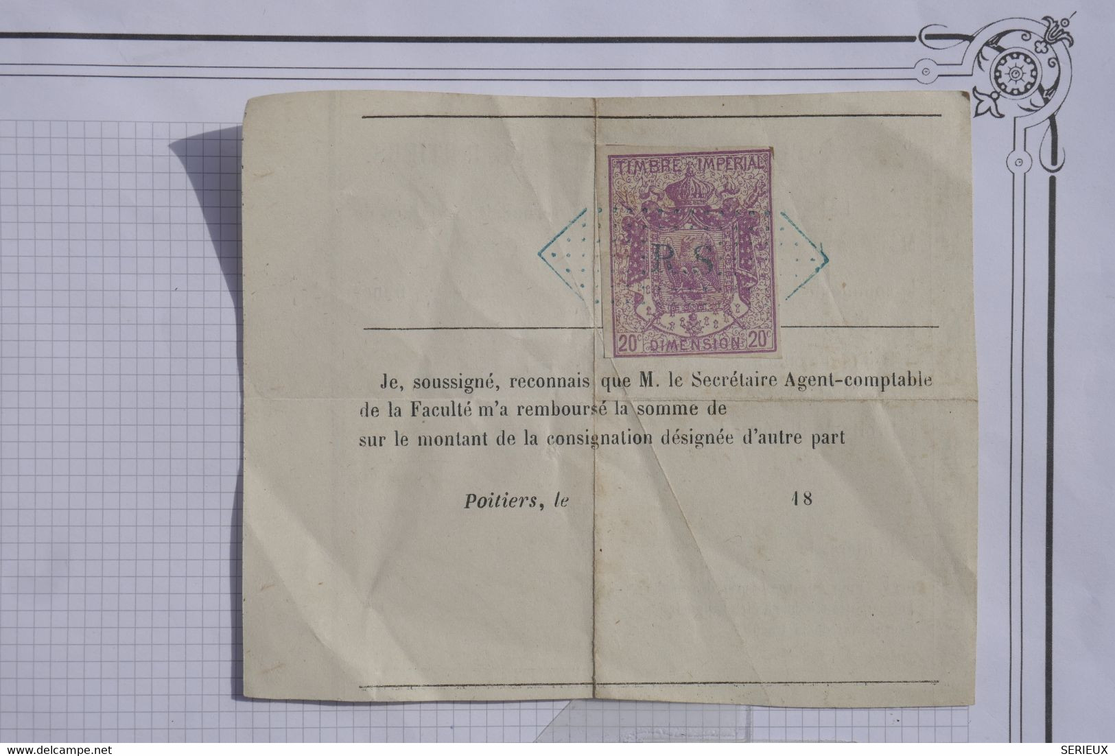 AC12 FRANCE  SUR RECU TP IMPERIAL  1871 POITIERS +AFFRANCH. INTERESSANT - Non Classificati