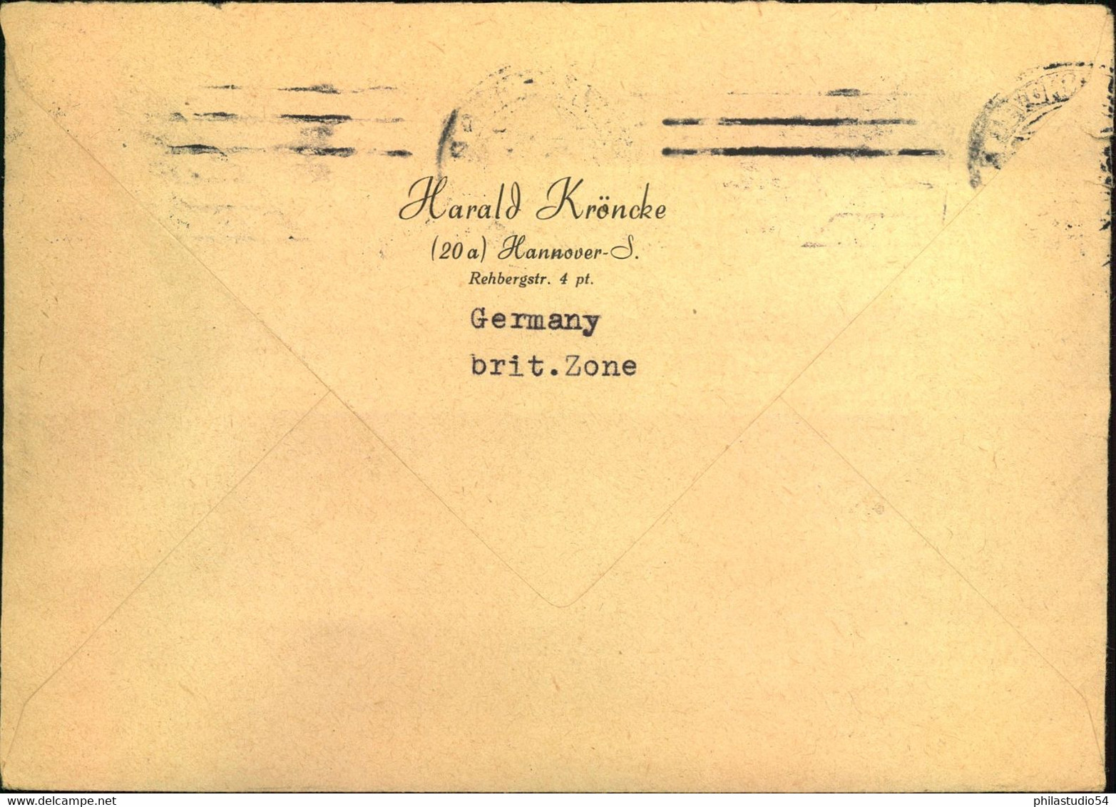 1948, Auslandsbrief Ab "HANNOVRT 10.7.48" Mit MeF 10 Pfg. Bandaufdruck In Fie USA - Altri & Non Classificati