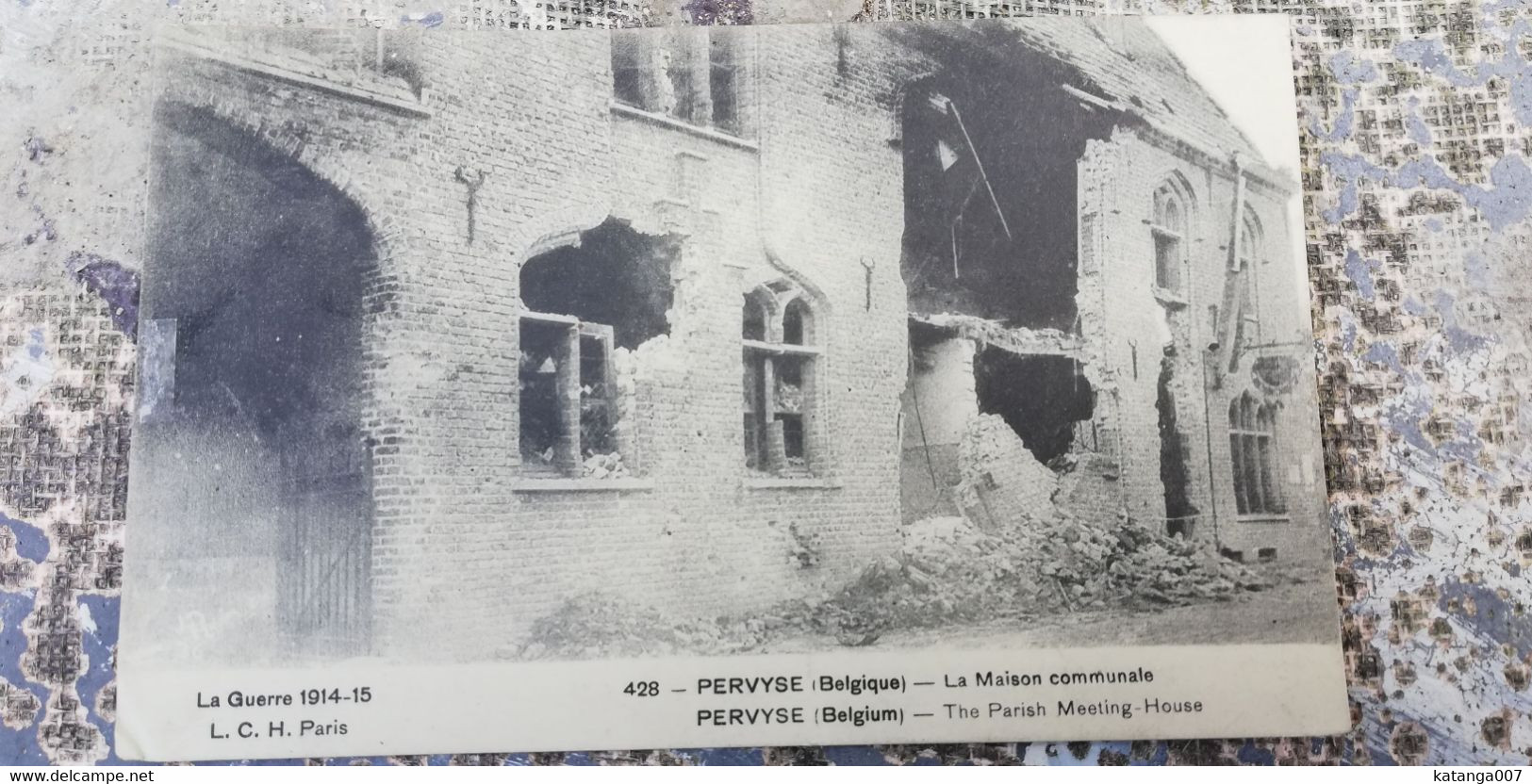 CARTE POSTALE PERVYSE - LA MAISON COMMUNALE - HET STADHUIS - CIRCULEE VERS CONGO BELGE - Nieuwpoort