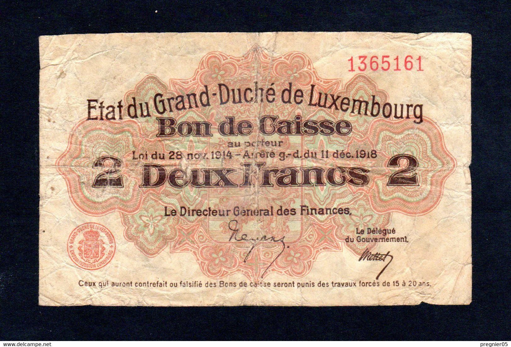 LUXEMBOURG " Baisse De Prix " Billet 2 Francs 1919 TB P.28-C9.A - Luxemburg