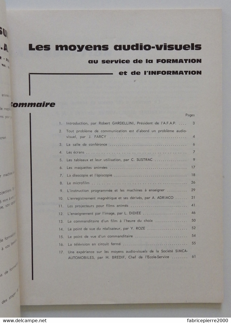 INTERPRODUCTIVITE N° 100 1964 Les Moyens Audiovisuels Au Service De La Formation Et De L'information EXCELLENT ETAT - Audio-Video