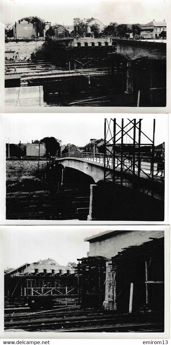 9 Photos De Libramont Pont Du Chemin De Fer Wagon Train Rail SNCB Recogne Houffalize 1942 - Trains