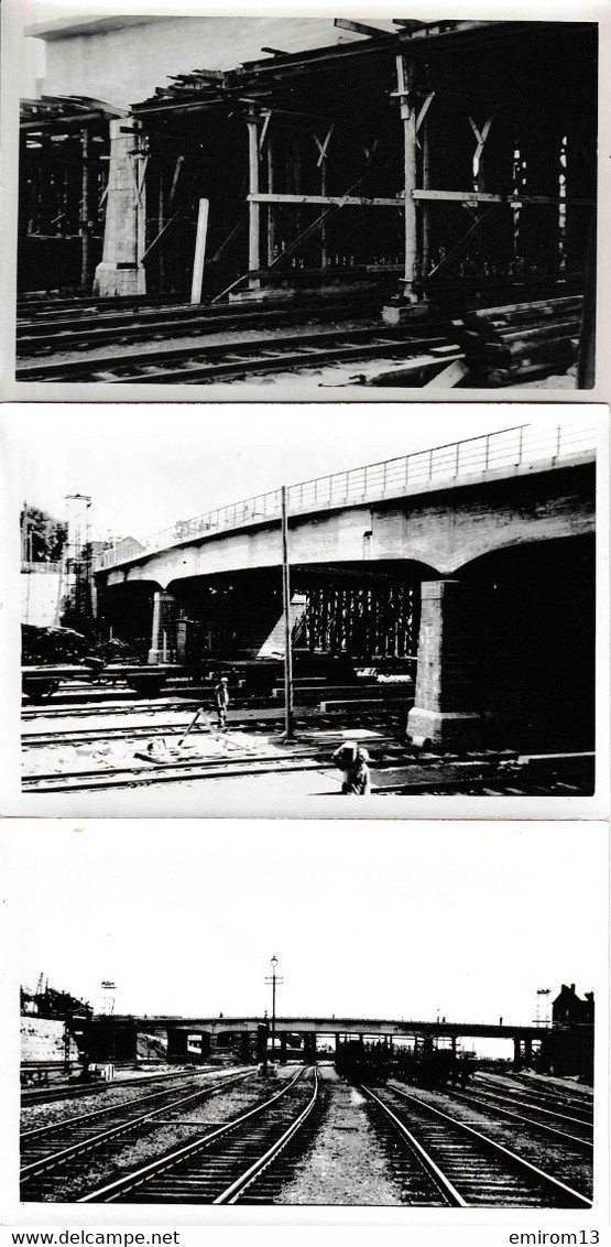 9 Photos De Libramont Pont Du Chemin De Fer Wagon Train Rail SNCB Recogne Houffalize 1942 - Trains