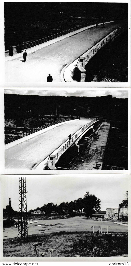 9 Photos De Libramont Pont Du Chemin De Fer Wagon Train Rail SNCB Recogne Houffalize 1942 - Trains