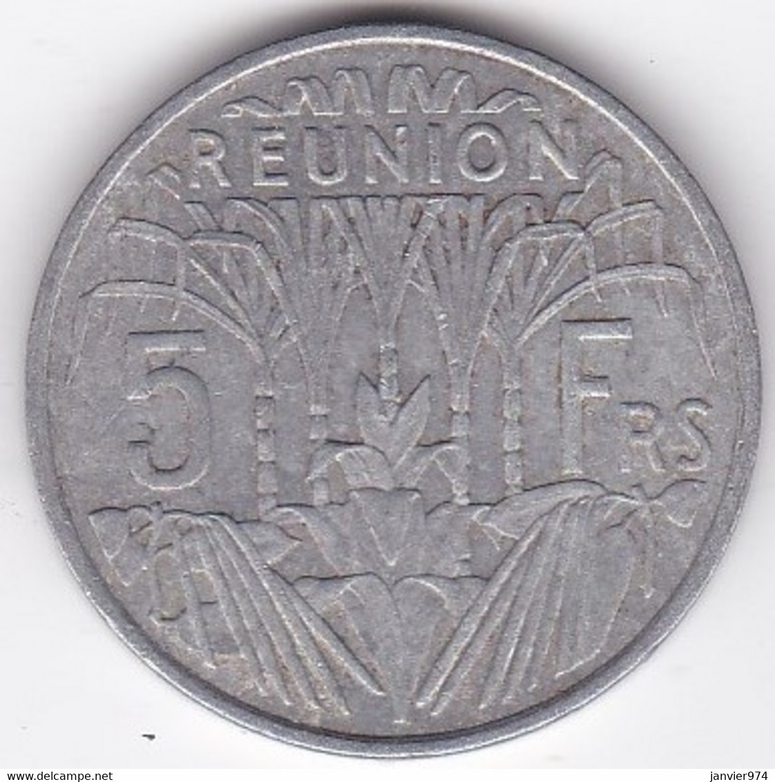 ILE DE LA REUNION. 5 FRANCS 1955 . En ALUMINIUM - Riunione