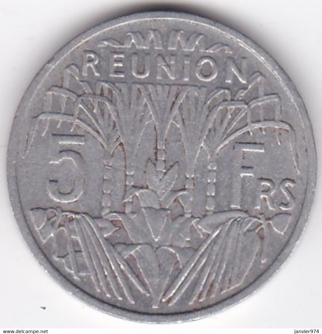 ILE DE LA REUNION. 5 FRANCS 1955 . En ALUMINIUM - Réunion