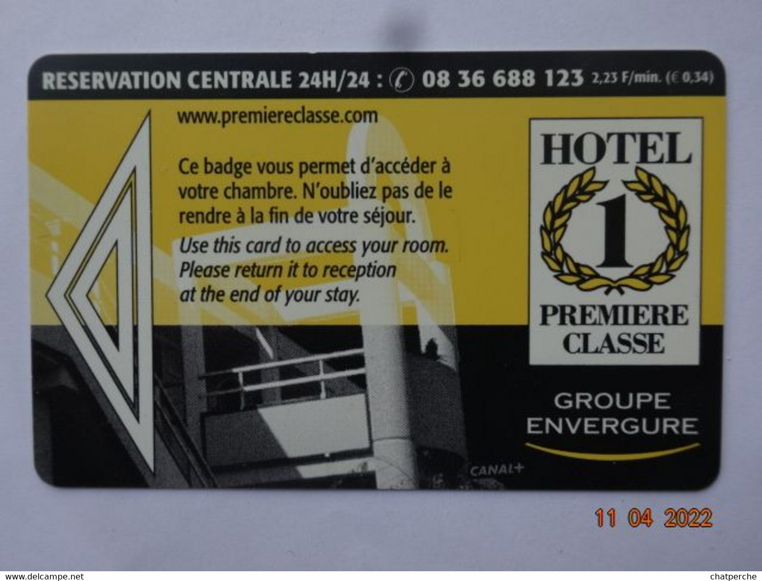 TELECARTE PHONECARD BADGE CLEF D'HOTEL 1 PREMIERE CLASSE - Hotelsleutels