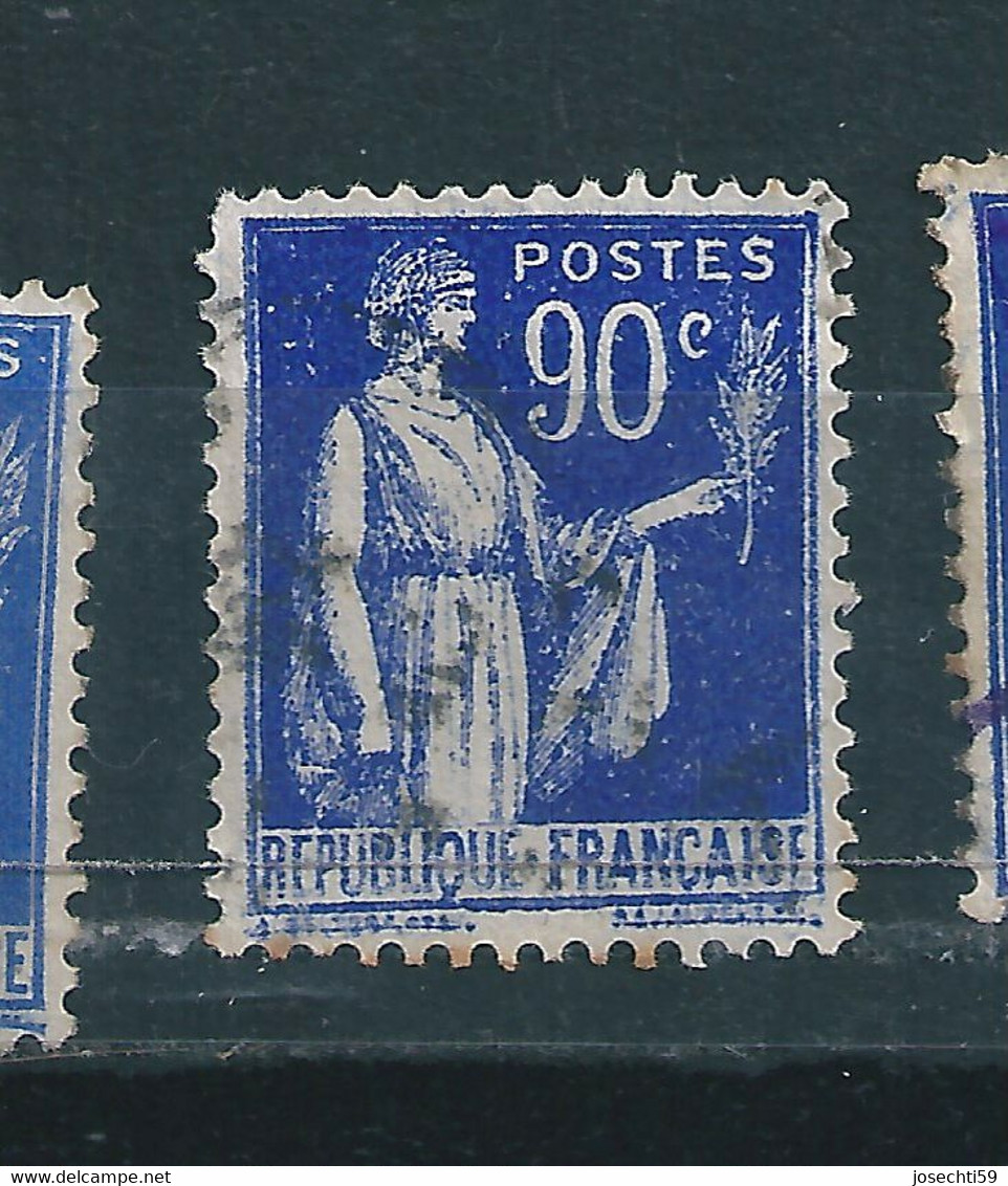 N° 368 Type PAIX 0,90 Oblitéré Timbre FRANCE 1937 Impression Défectueuse - Usati