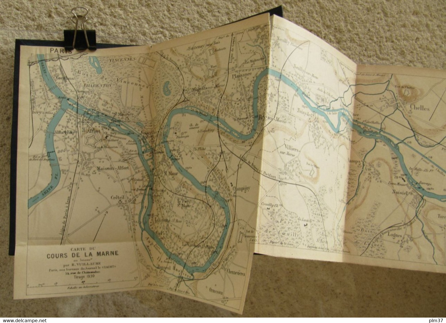 Carte Du Cours De La MARNE D'Epernay à La SEINE Par VUILLAUME, 1930 - Navigation, Yachting - Nautical Charts