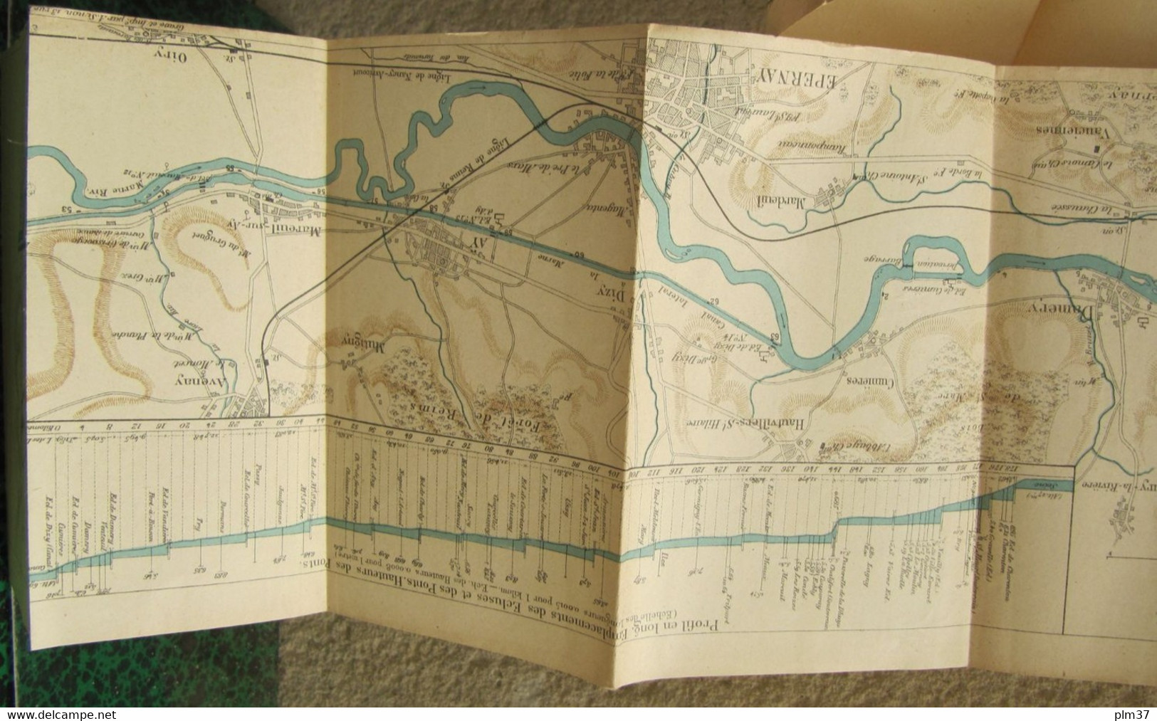 Carte Du Cours De La MARNE D'Epernay à La SEINE Par VUILLAUME, 1930 - Navigation, Yachting - Carte Nautiche