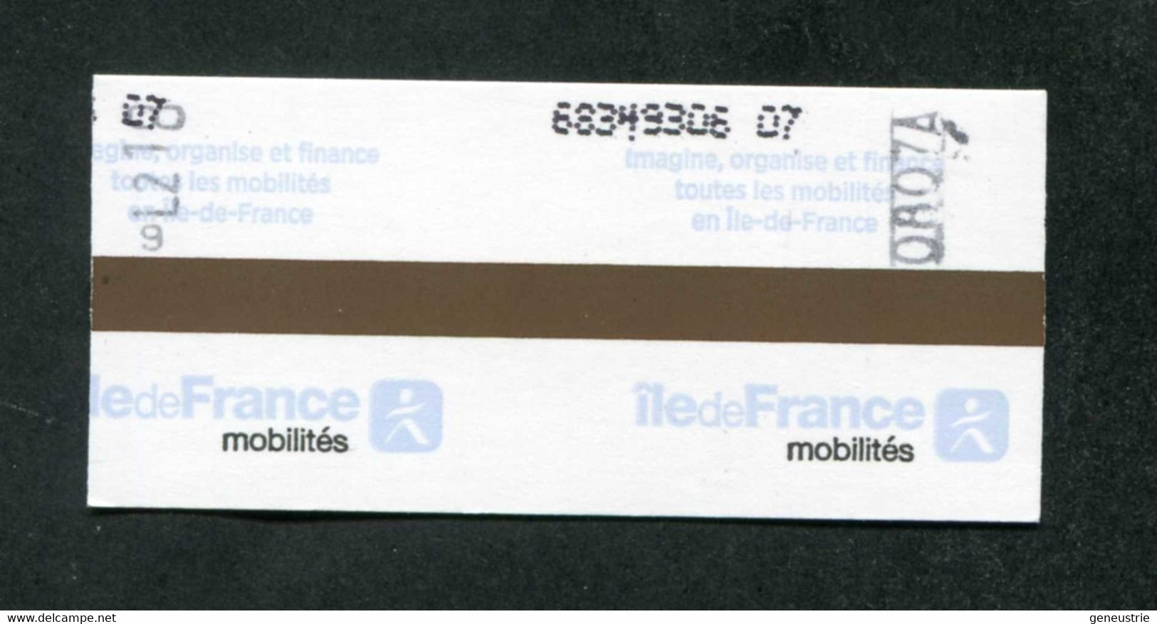 Ticket De Train / Métro - RATP / SNCF (Autorisation De Passage) Paris Train Ticket Ile-de-France Mobilité - Europe