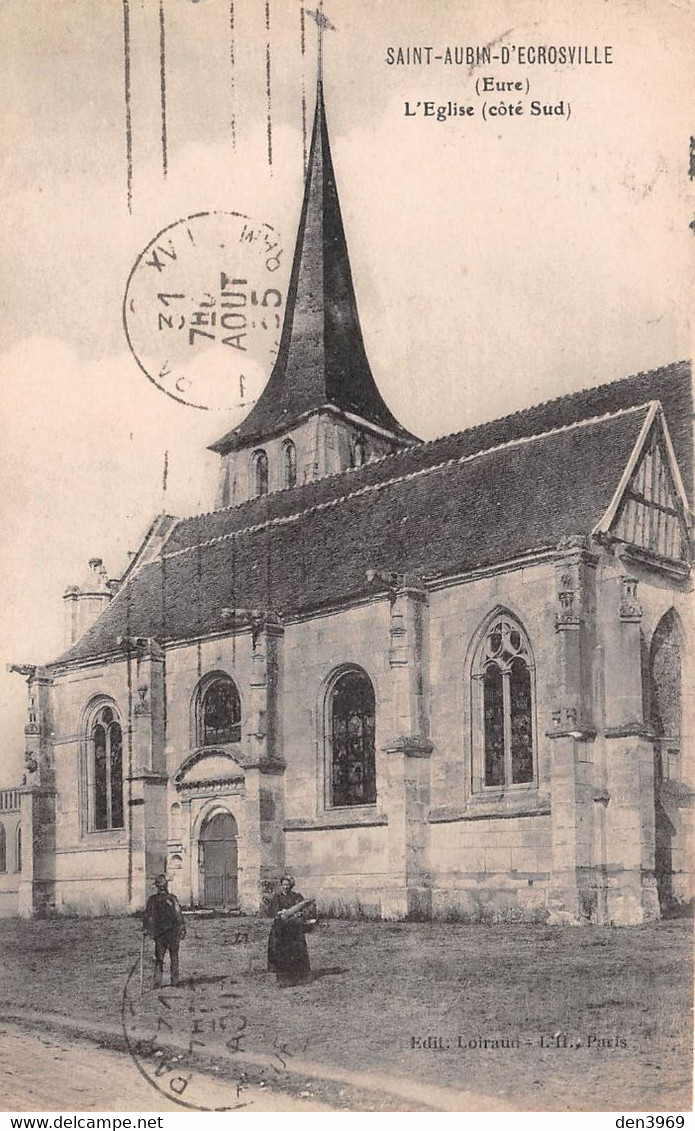 SAINT-AUBIN-d'ECROSVILLE (Eure) - L'Eglise (côté Sud) - Saint-Aubin-d'Ecrosville