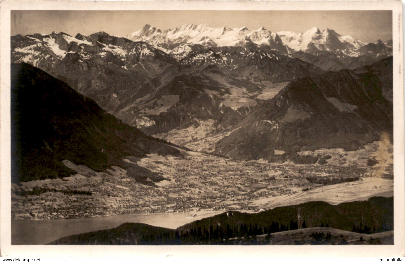 Blick Vom Rigi-Kulm G. Buochs Und Die Berneralpen (6660) * 29. 6. 1928 - Buochs