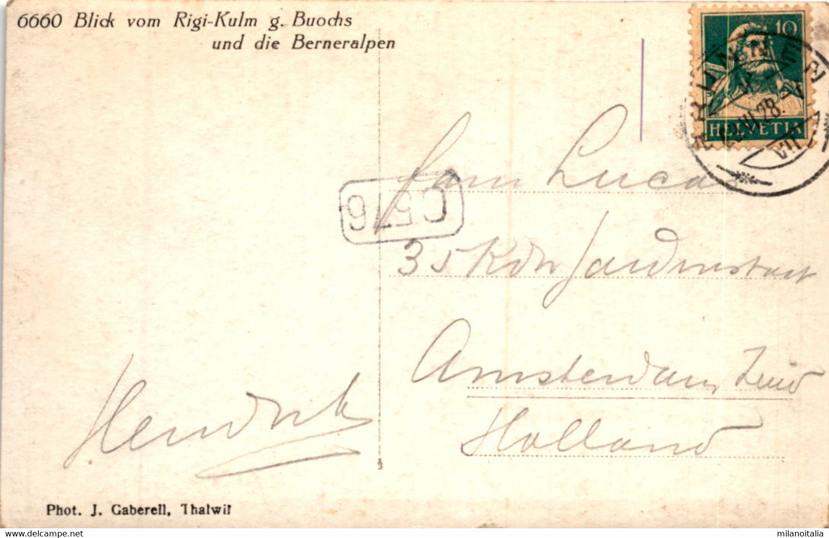 Blick Vom Rigi-Kulm G. Buochs Und Die Berneralpen (6660) * 29. 6. 1928 - Buochs