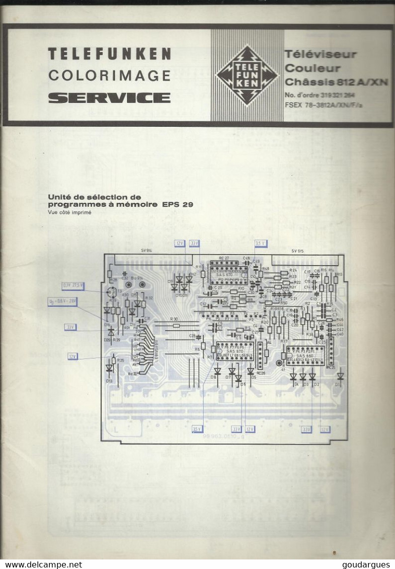 Telefunken Colorimage Service - Téléviseur Couleur Châssis 812 A/XN - Televisie