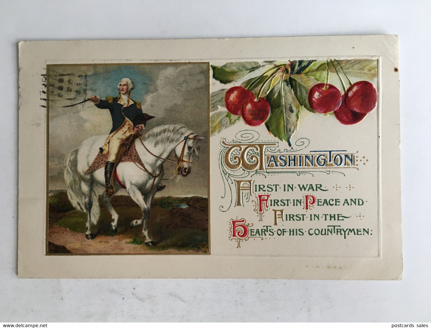 USA - George Washington Revolutionary War Of Independence American Flag Litho 1913 Brockton Stamp Timbre President - Presidents