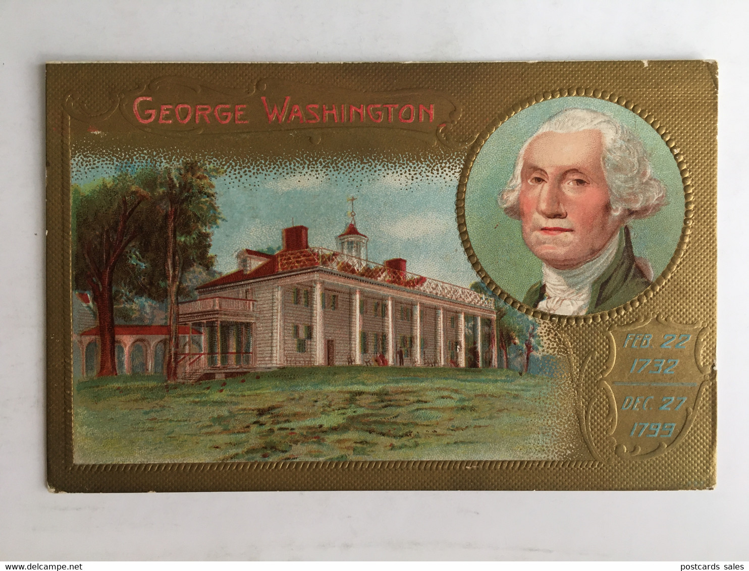 USA - George Washington Revolutionary War Of Independence Mount Vernon Home Washington Dc Litho 1910 President - Presidents