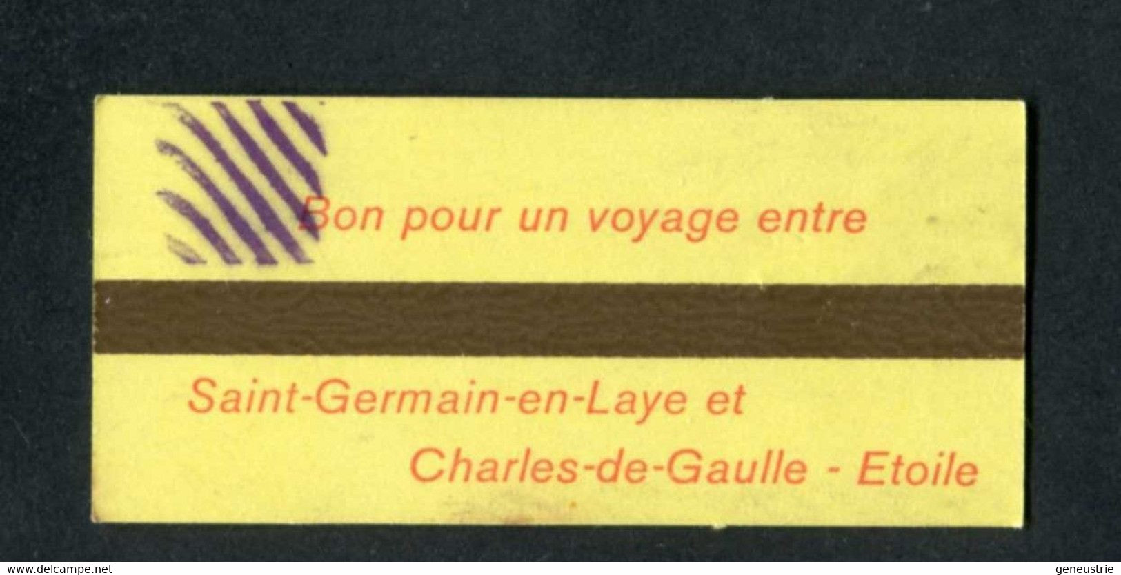 Ticket De Métro/RER RATP Pour Le Personnel SNCF (2ème Classe St Germain-en-Laye Et Paris-Charles De Gaulle" - Europa