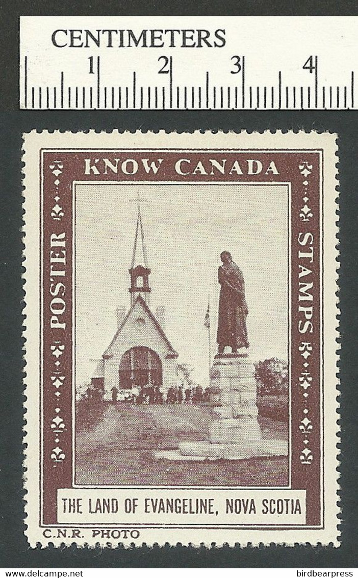 B68-15 CANADA Know Canada Series 1938 Nova Scotia Evangeline MHR - Local, Strike, Seals & Cinderellas