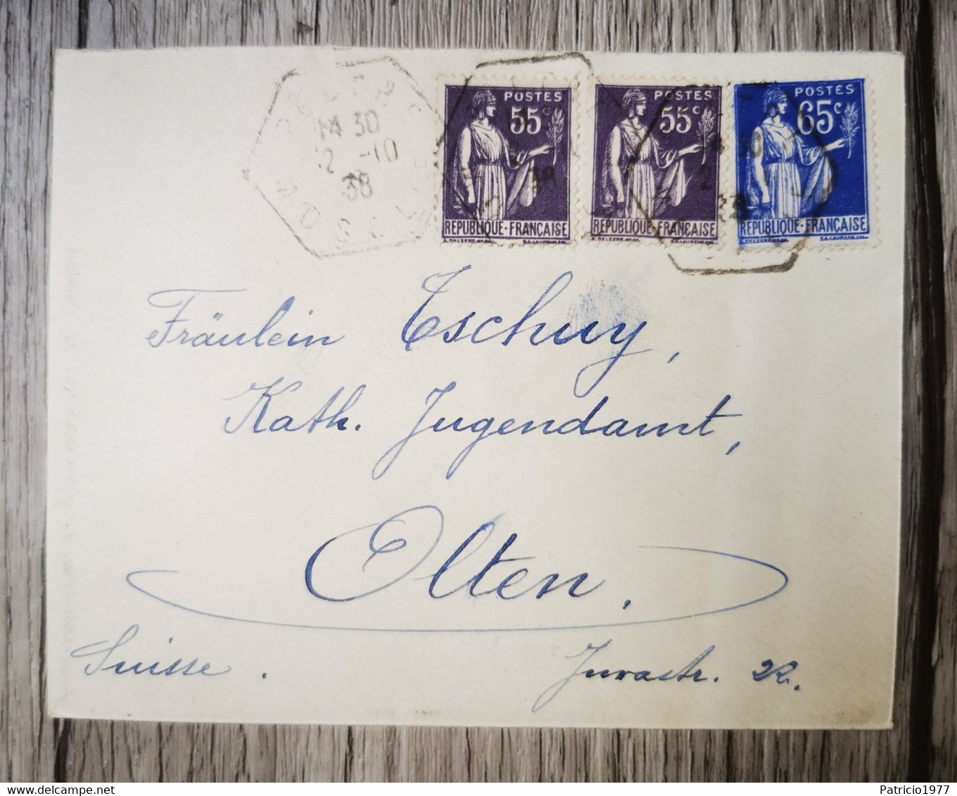 E36 Enveloppe  + Timbre France 1938 - Lettres & Documents