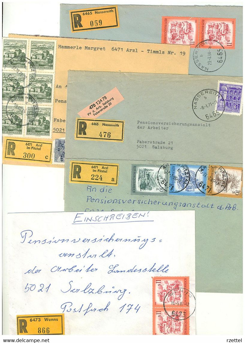 Tirol, Bezirk Imst, PLZ 6414-6491, (Reco, Einschreiben), Ca.120 Verschiedene Reko-Briefe, Ca.1970-1990 - Covers & Documents