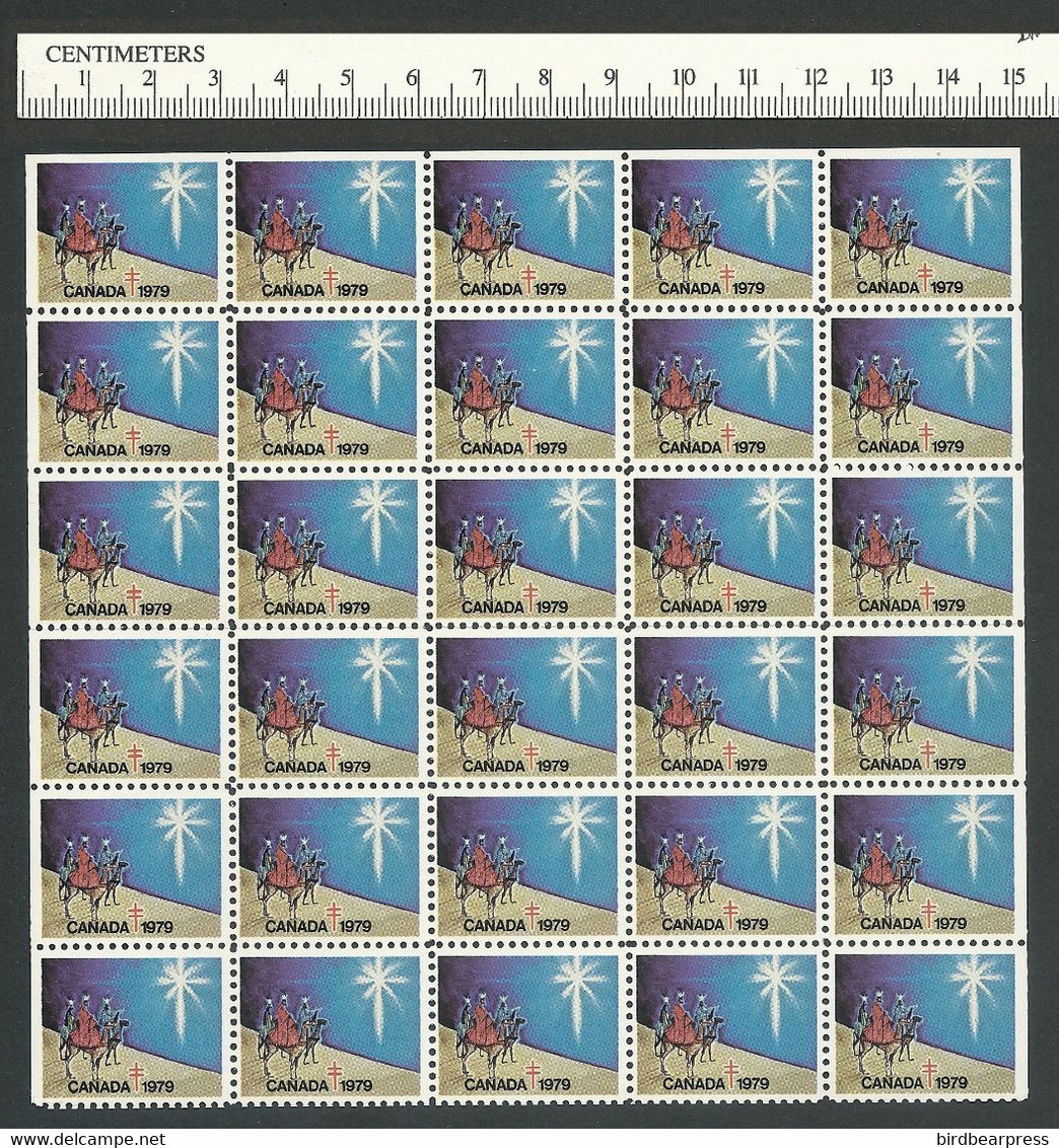 B69-30 CANADA 1979 Christmas Seals Half Sheet Of 30 MNH Wise Men - Vignette Locali E Private