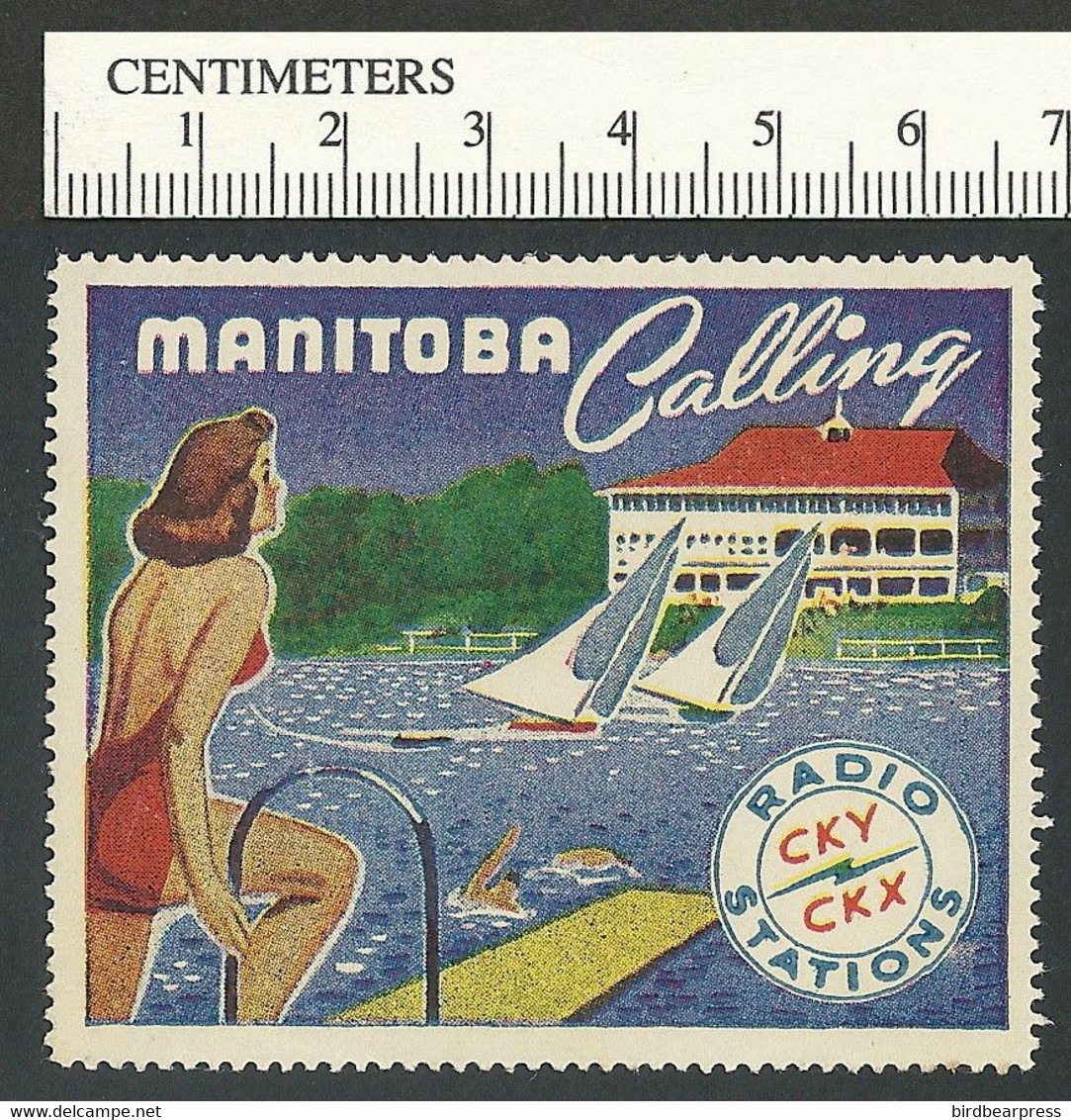 C07-65 CANADA Manitoba Calling Radio Stamp - 6 Swimming MNH - Local, Strike, Seals & Cinderellas