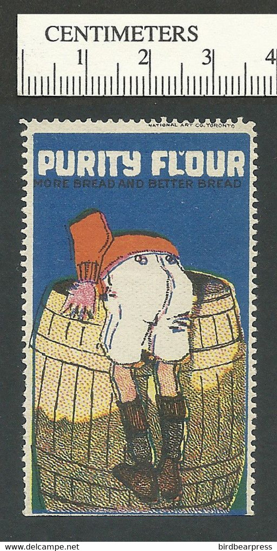 C10-54 CANADA Purity Flour Ca1915 Advertising Poster Stamp MHR 11 - Local, Strike, Seals & Cinderellas