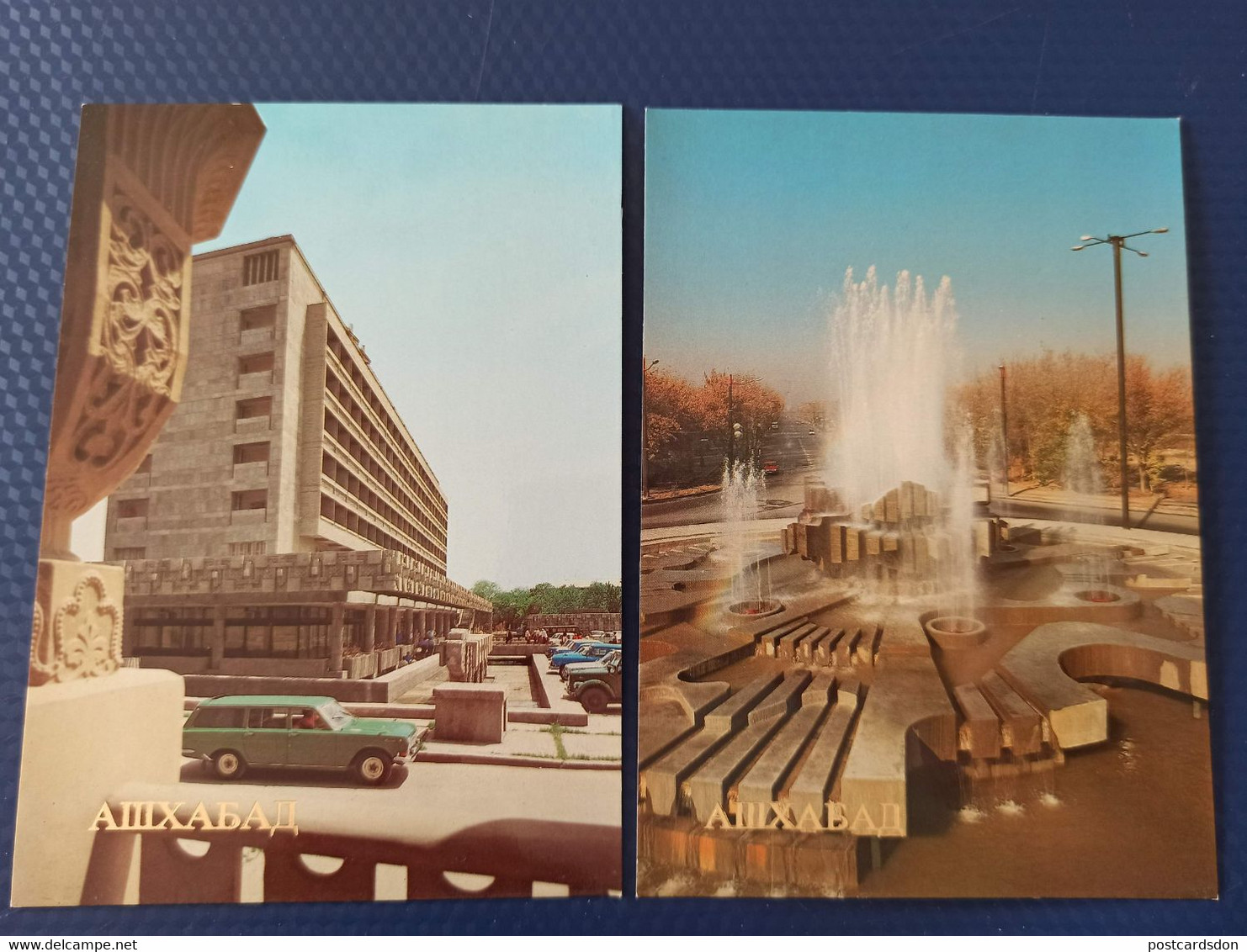 Russian Asia. Turkmenistan. Ashgabat / Ashkhabad. Soviet Architecture. 2 PCs Lot 1984 - Turkmenistan