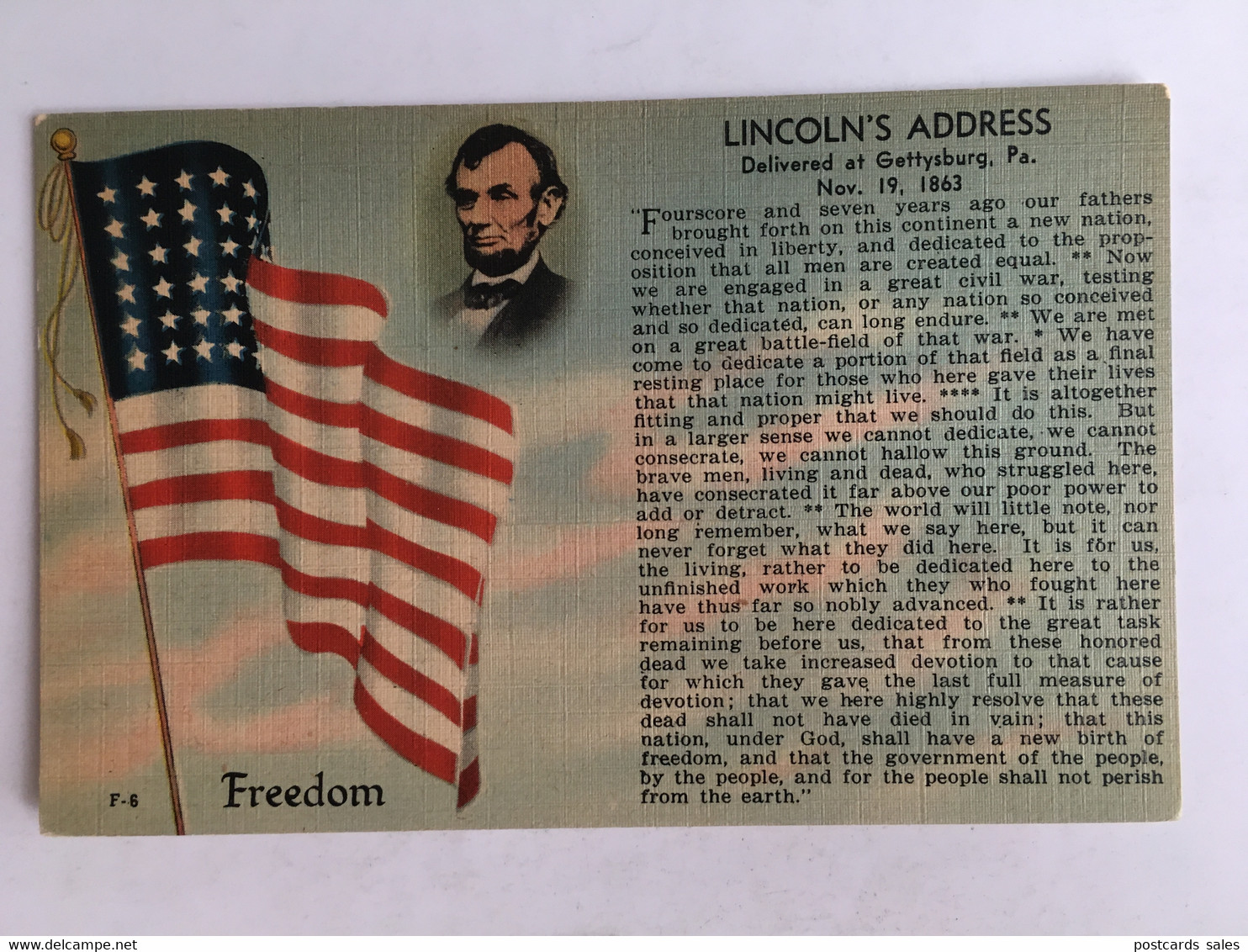 USA American Civil War Presindet Abraham Lincoln American Flag Secession War Address Gettysburg 1863 Drapeau Flagge - Presidents