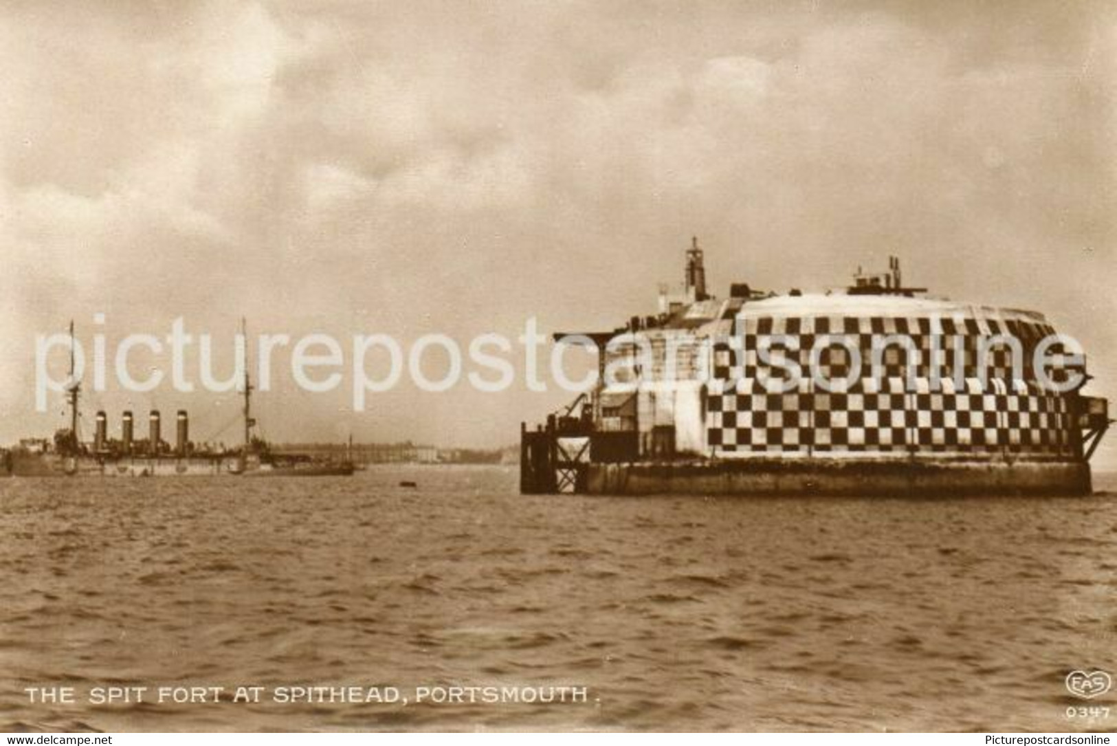 THE SPIT FORT AT SPITHEAD PORTSMOUTH OLD R/P POSTCARD HAMPSHIRE - Portsmouth