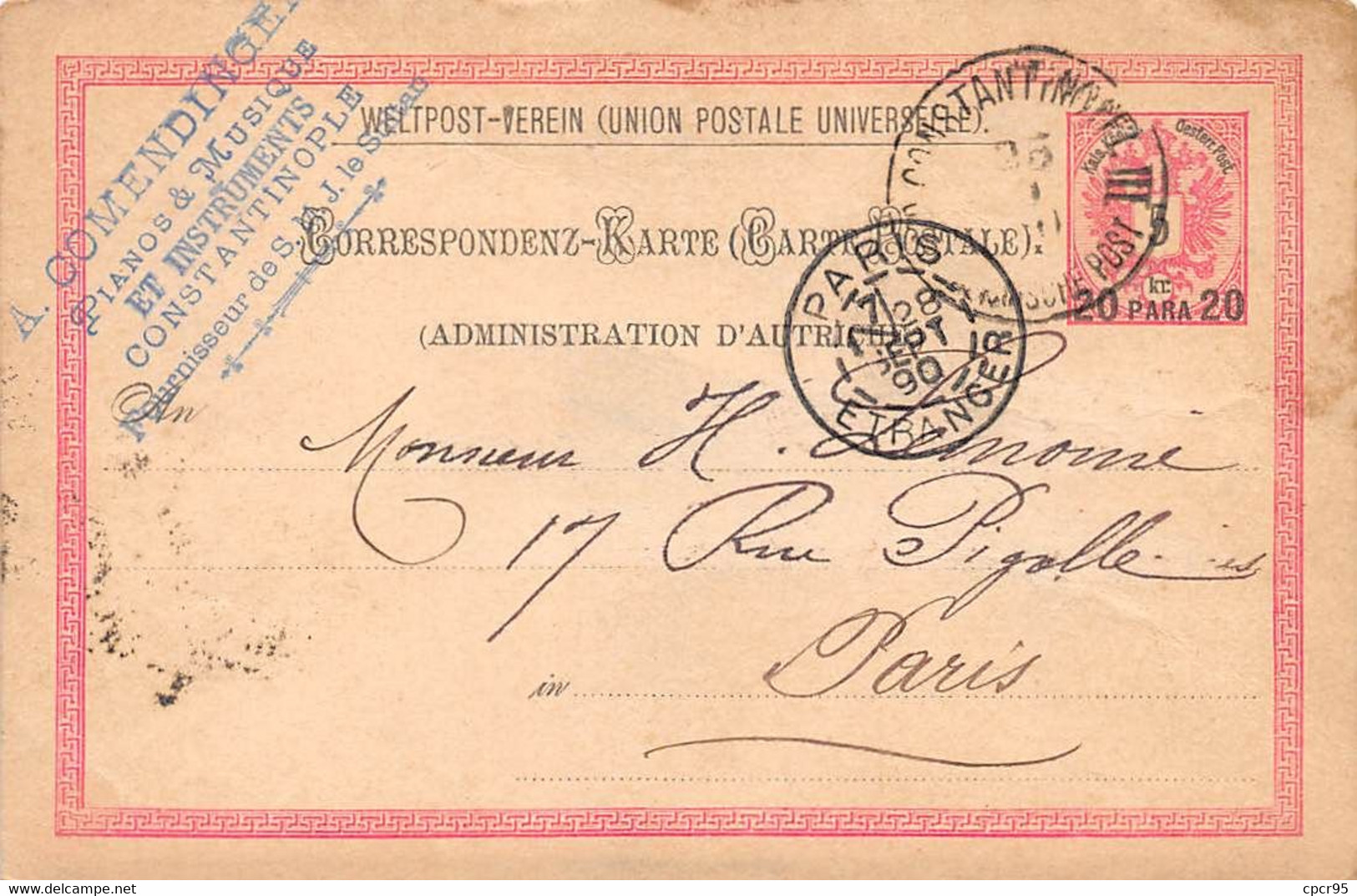 TURQUIE - SAN45651 - Constantinople - 1890 - Carte Précurseur - Türkei