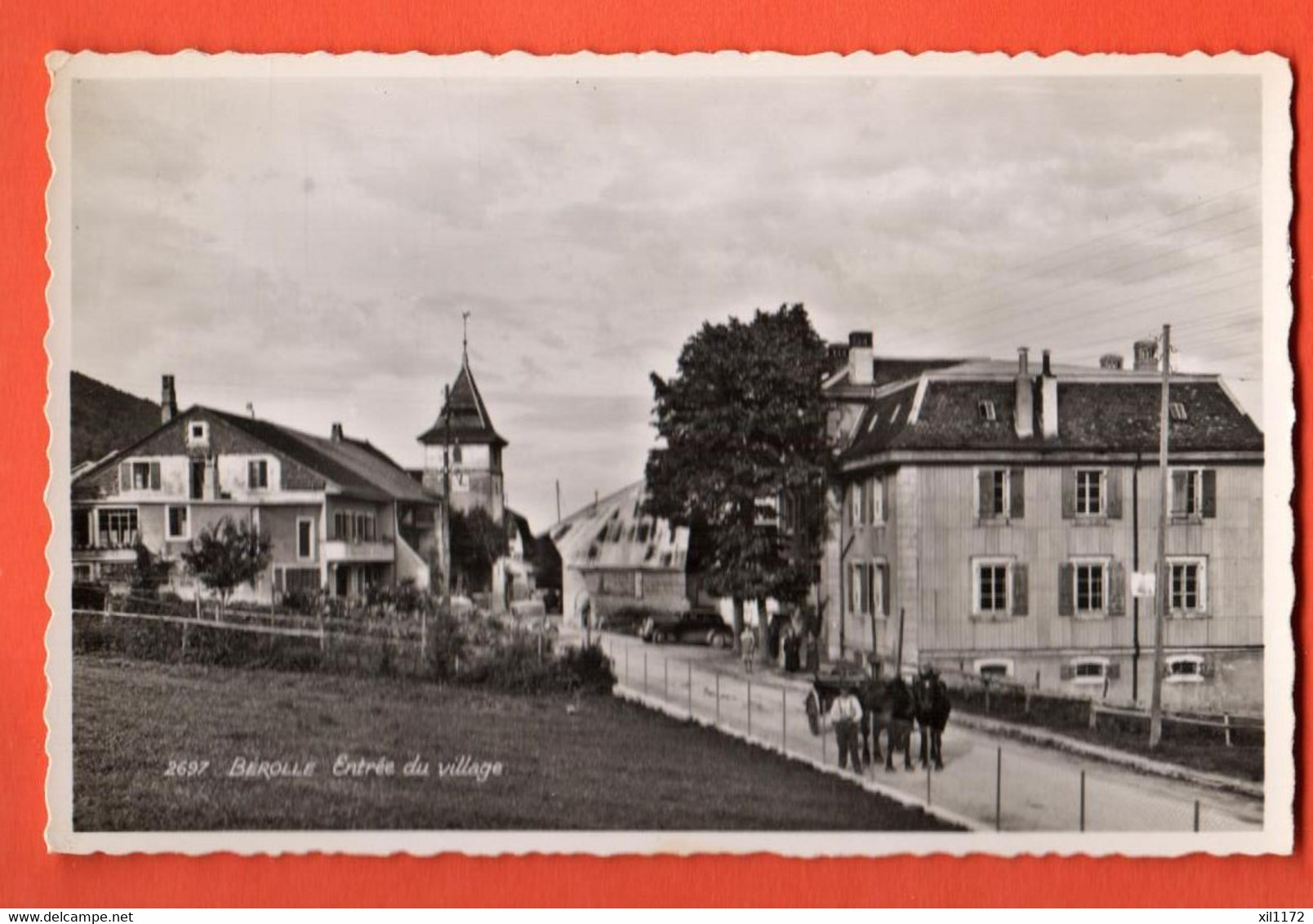 ZMU-27 District Morges, Berolle Entrée Du Village, Attelage Pied Du Jura. Cachet Militaire En 1947 - Morges